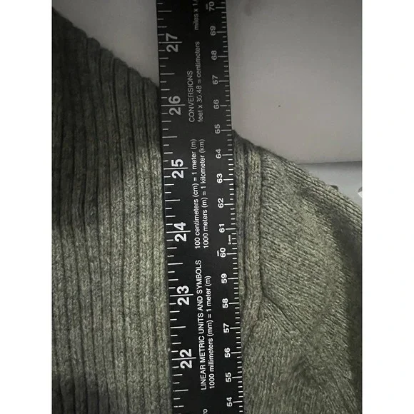 Eddie Bauer Sweater Womens Small Sage Green Pullover Wool Blend Ribbed Collar‎ - Picture 8 of 8